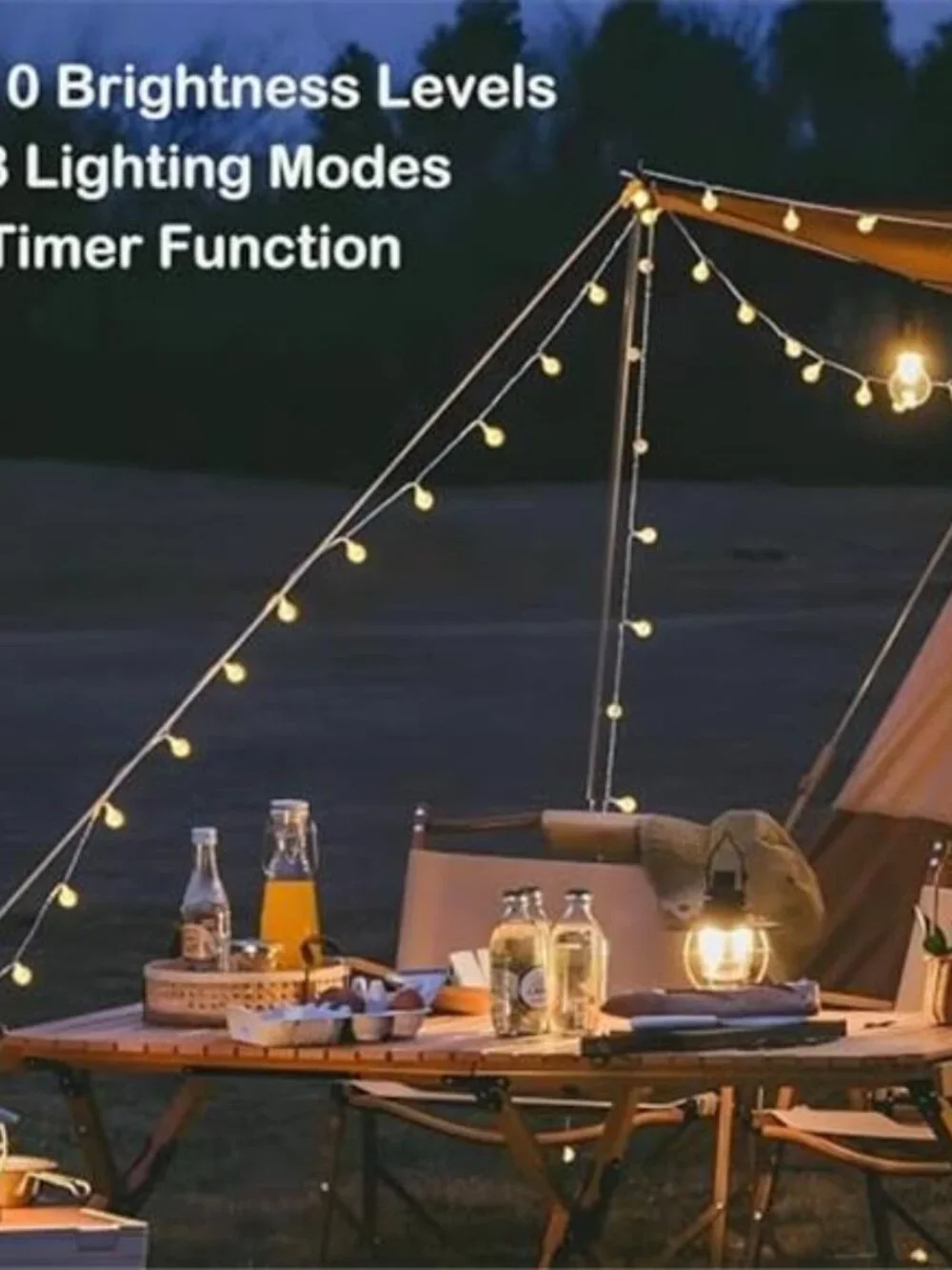 Warm White Globe String Lights 33FT 100 LED Outdoor Indoor Patio Remote Timer